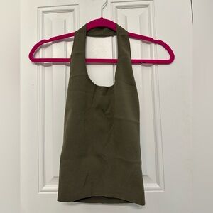 Mango Halter Top, Size S, Army Green